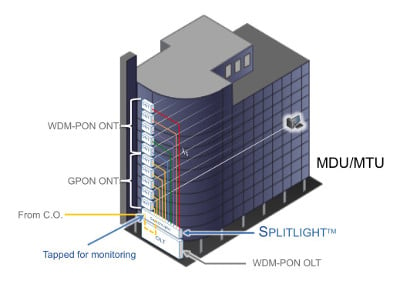 WDM-PON and GPON Through SplitLight
