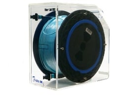 Custom lengths of bare ribbon fiber spools in portable and rack enclosures for testing, demo, and data center applications