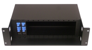 3RU LGX Rack Chassis Enclosure for LGX couplers, splitters, and WDM