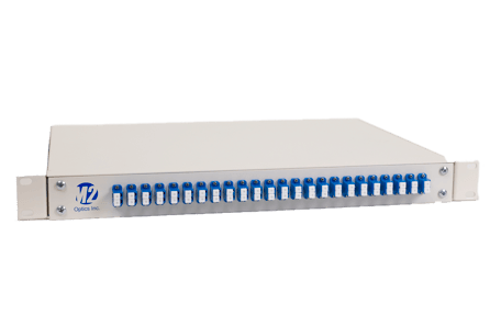 Fiber Lab 250 rack-mount enclosure for short distance network simulation and latency / optical time delay applications.