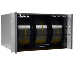 Showcase lengths of optical fiber for network/ latency simulation testing and demos using Fiber Lab 3200R.