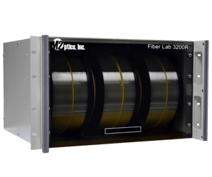 Showcase lengths of optical fiber for network/ latency simulation testing and demos using Fiber Lab 3200R.