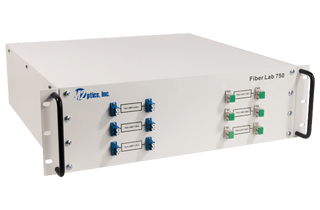 Efficient rack-mount; short & medium distances optical fiber network and link simulation application using Fiber Lab 750.
