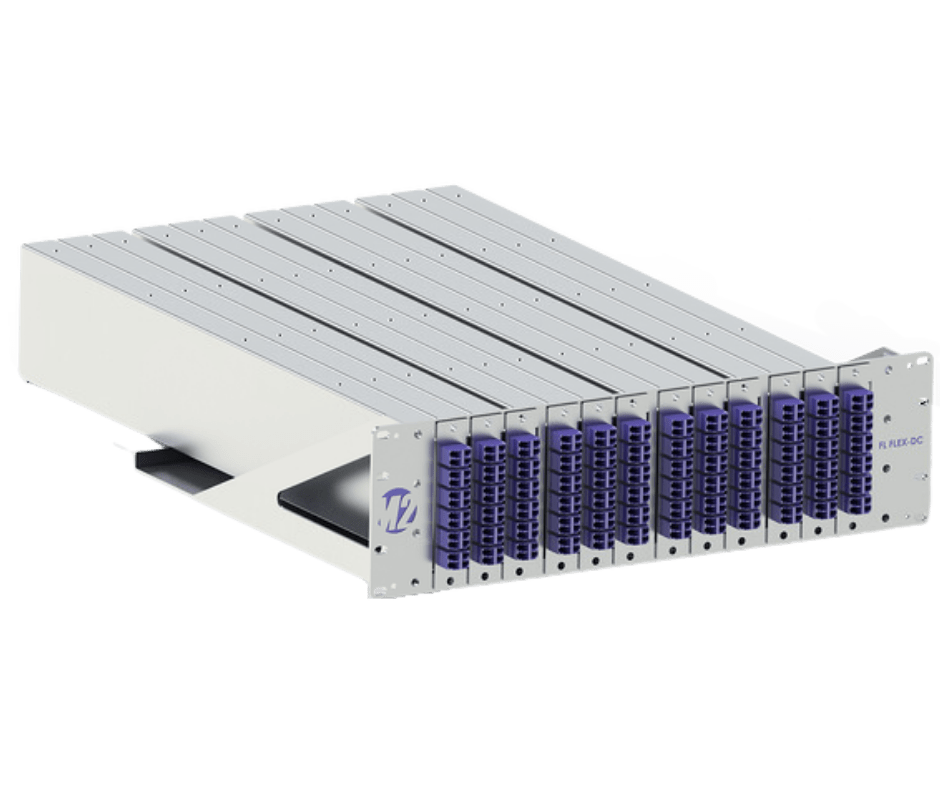 Fiber Lab Flex DC modular, rack-mount optical time delay spools for latency and data center signal timing applications