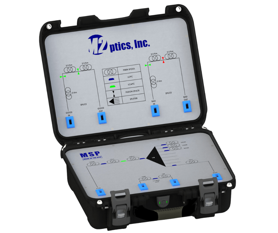 OTDR training & demonstration solution with event simulator containing multiple spools totaling over 20km.