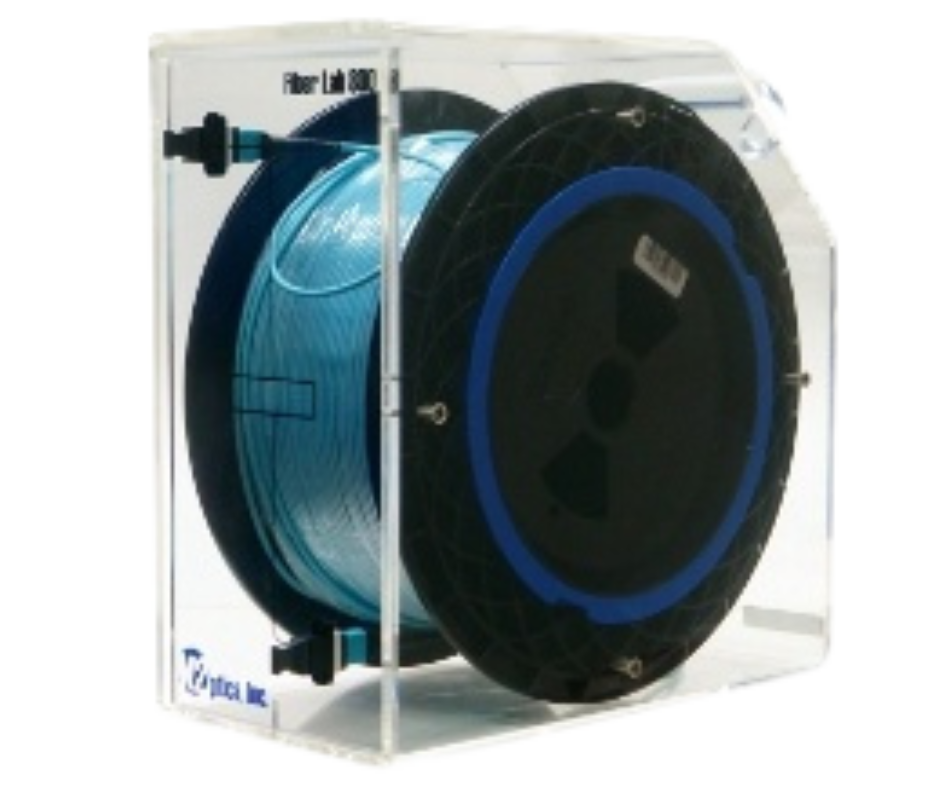 Custom specialty optical fibers and enclosures for test and latency