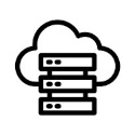 Fiber Optic Data Center and Cloud Service Icon